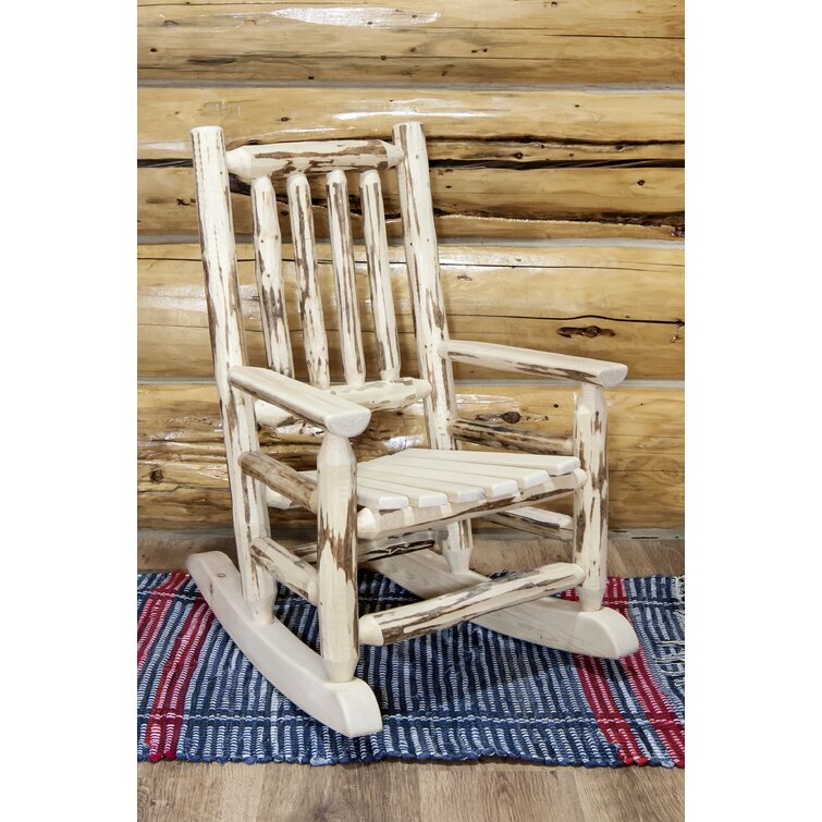 Kids wooden rocking outlet chair